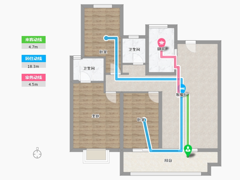 河南省-洛阳市-佳兆业水岸新都-95.89-户型库-动静线