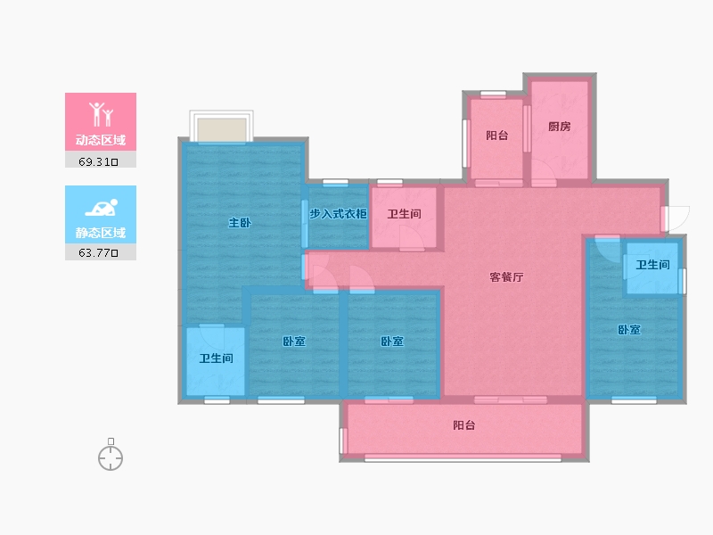 四川省-成都市-左岸名都-123.00-户型库-动静分区