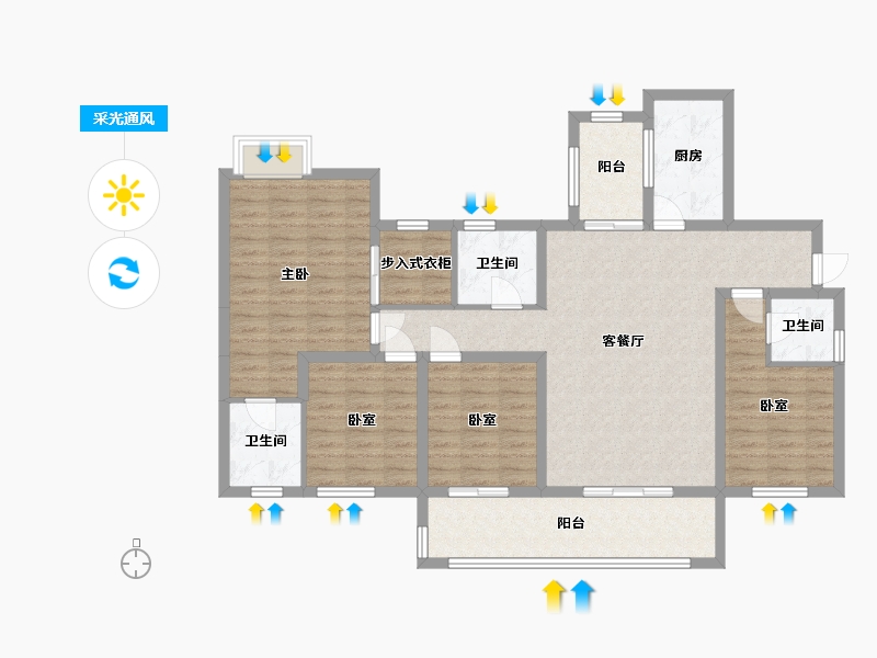 四川省-成都市-左岸名都-123.00-户型库-采光通风