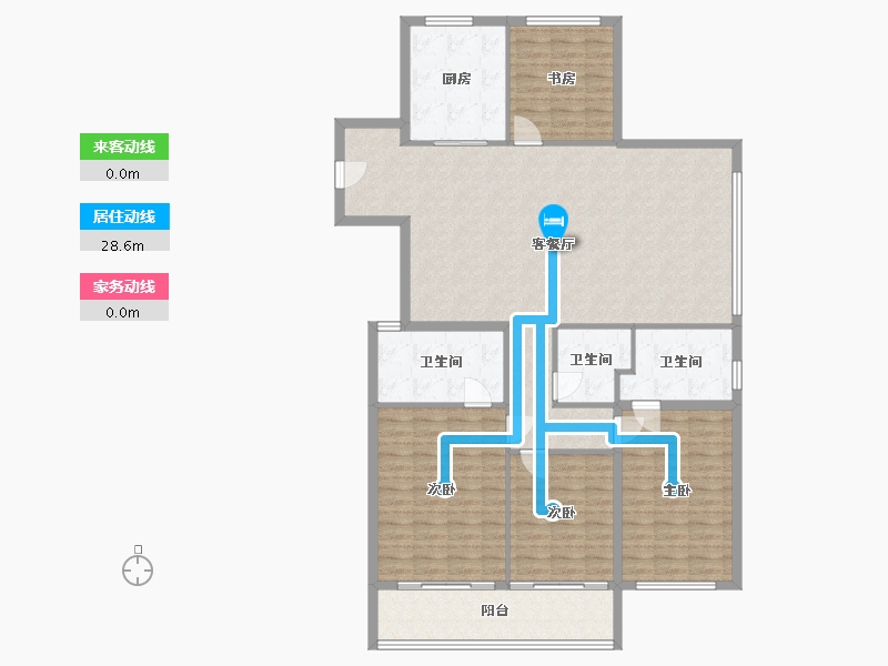 浙江省-杭州市-理想臻品-134.00-户型库-动静线