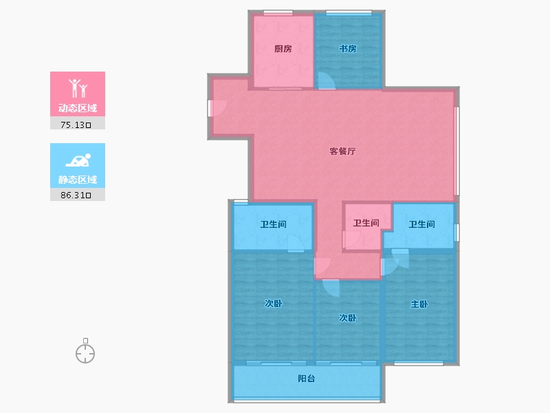 浙江省-杭州市-理想臻品-134.00-户型库-动静分区