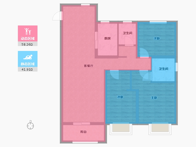 山西省-太原市-中国中铁诺德城-97.00-户型库-动静分区