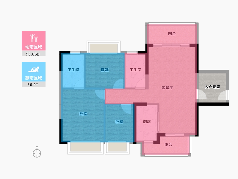 广东省-阳江市-敏捷翰林府-81.51-户型库-动静分区