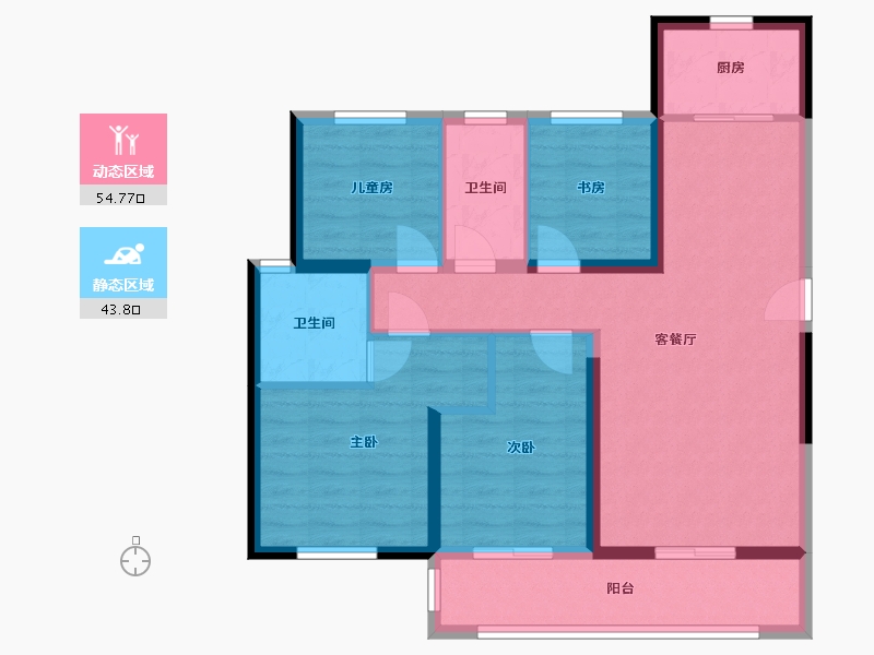 海南省-海口市-北辰长秀仕家-93.13-户型库-动静分区