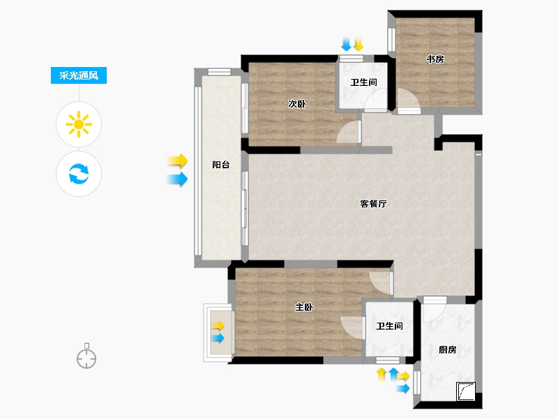 湖南省-张家界市-中建凤栖台-94.96-户型库-采光通风