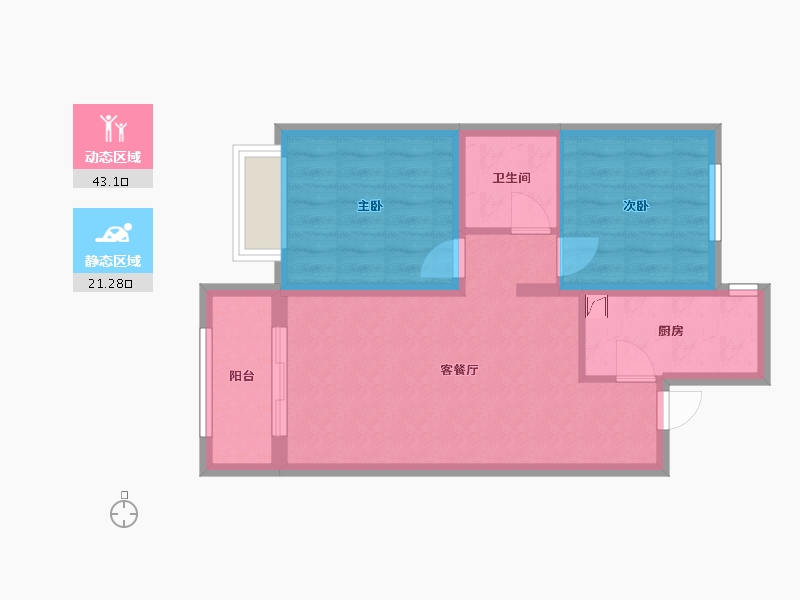 河北省-廊坊市-宏泰龙河枫景-65.00-户型库-动静分区