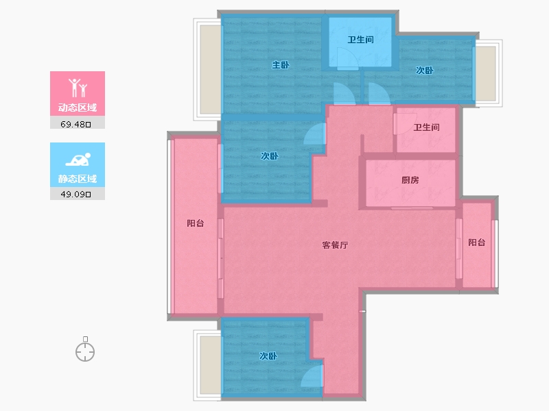 湖南省-长沙市-招商雍山湖-113.00-户型库-动静分区