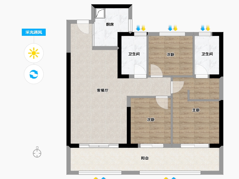 山东省-菏泽市-菏泽中心-99.00-户型库-采光通风