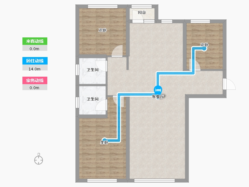 内蒙古自治区-鄂尔多斯市-文苑-107.97-户型库-动静线