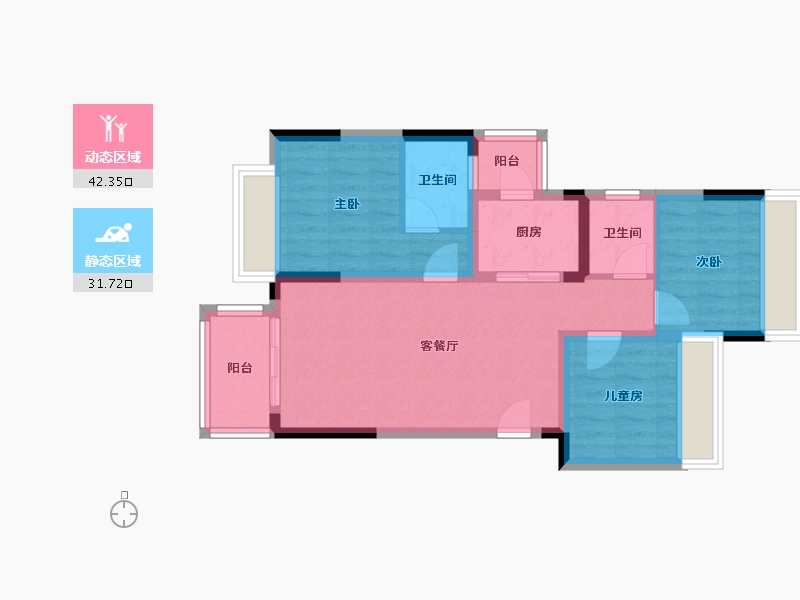 四川省-成都市-西双楠漫里-71.00-户型库-动静分区