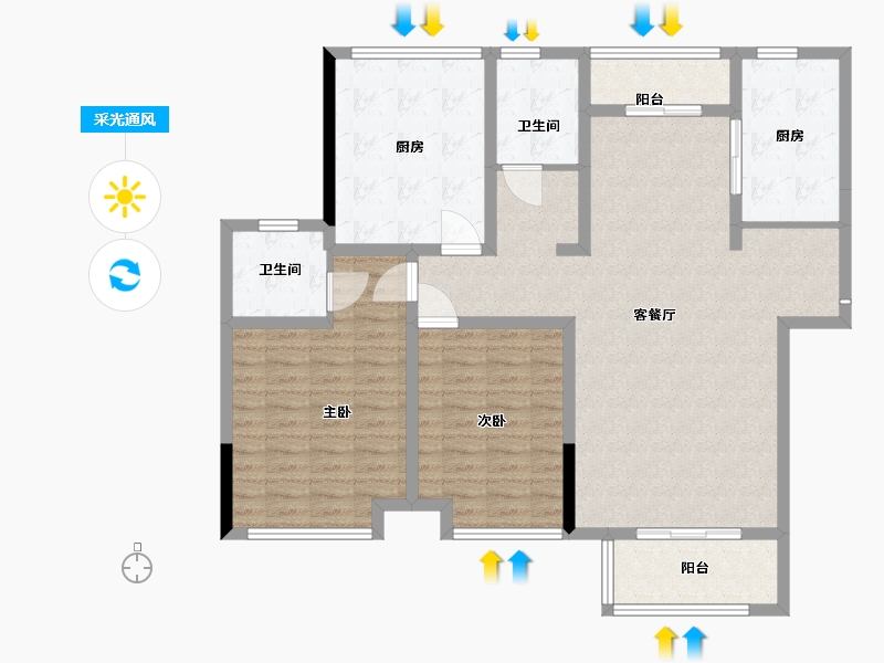 河南省-商丘市-锦绣新苑-119.00-户型库-采光通风