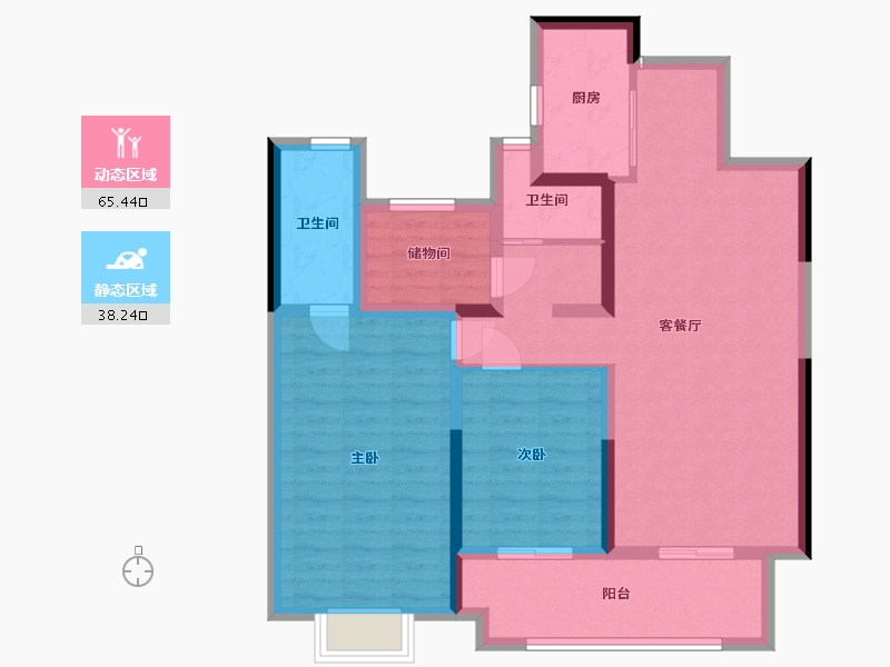 江苏省-连云港市-吾悦和府-98.58-户型库-动静分区