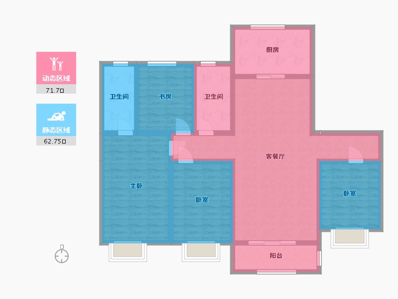 山东省-淄博市-后宋家园-140.00-户型库-动静分区