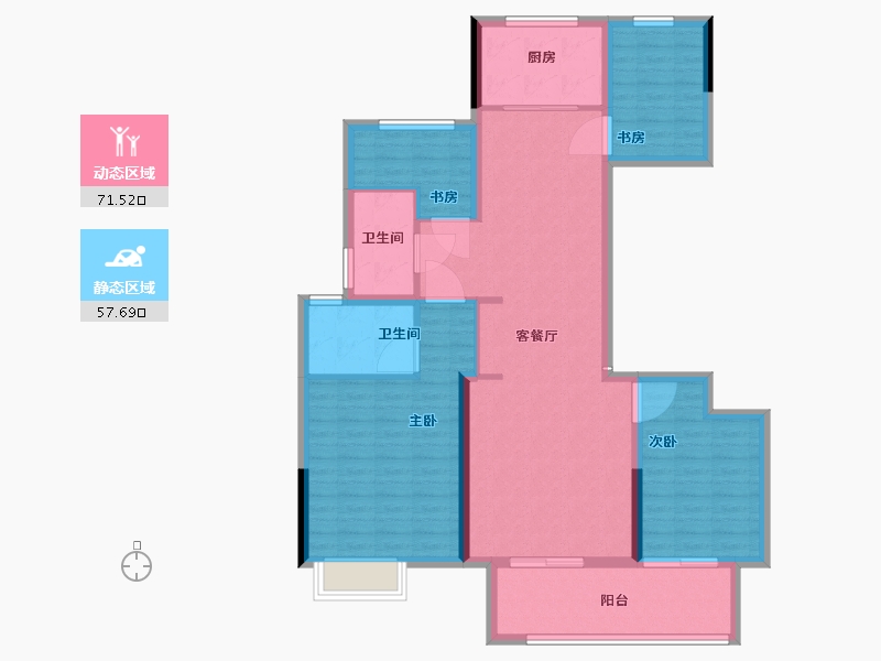 江苏省-盐城市-吾悦华府-117.30-户型库-动静分区