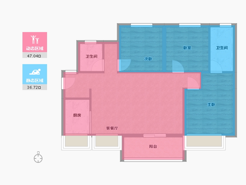 广东省-广州市-湾璟壹号-75.00-户型库-动静分区