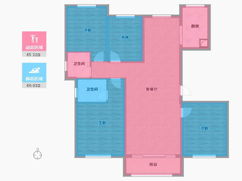 山东省-菏泽市-郓城金河1号小区-121.00-户型库-动静分区