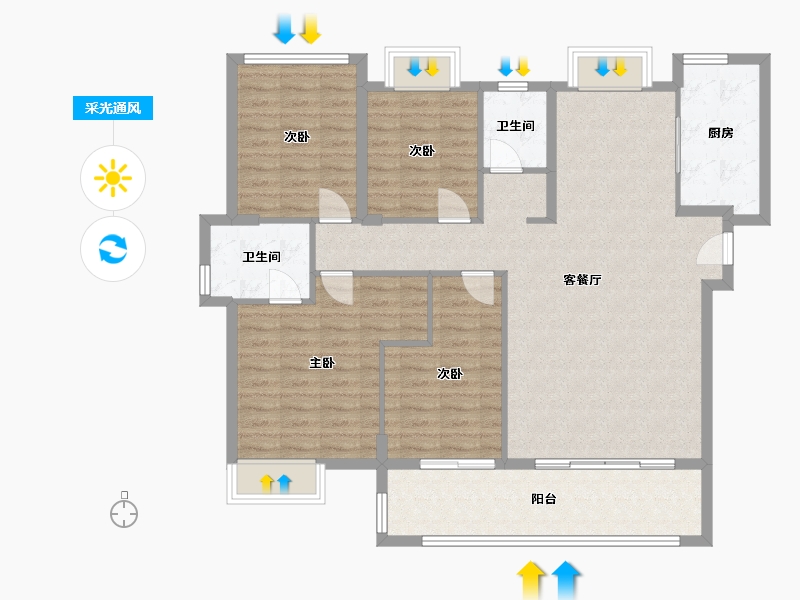 福建省-龙岩市-融侨·观邸-120.00-户型库-采光通风