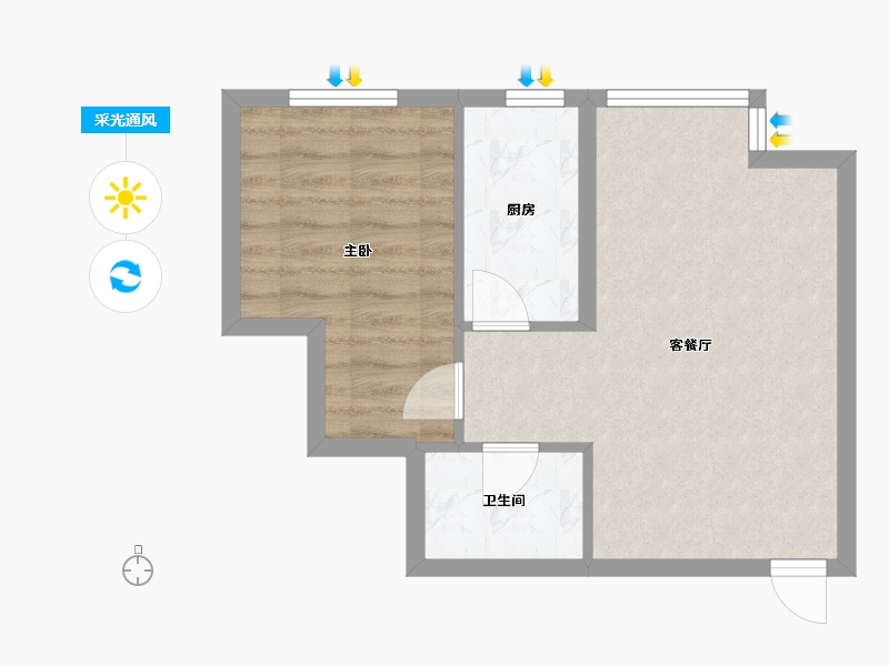 河北省-廊坊市-星河皓月-63.00-户型库-采光通风