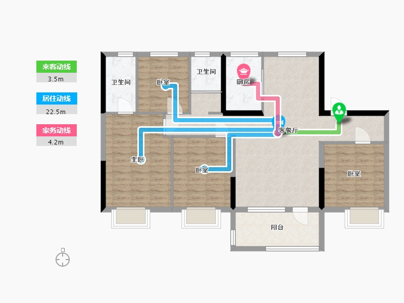 河北省-沧州市-碧桂园·观澜府-108.00-户型库-动静线