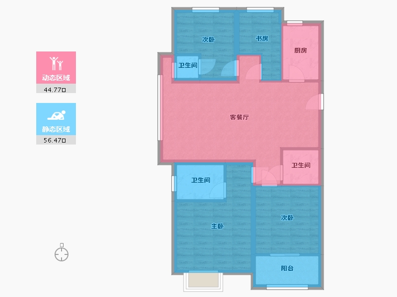 浙江省-台州市-君泰学府-95.00-户型库-动静分区