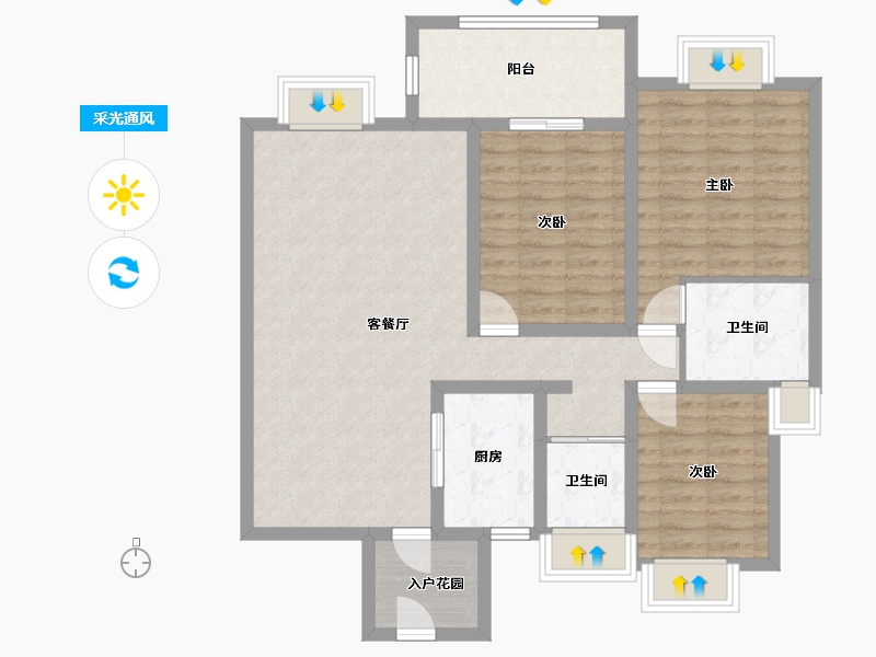 湖南省-郴州市-龙源山水-98.00-户型库-采光通风