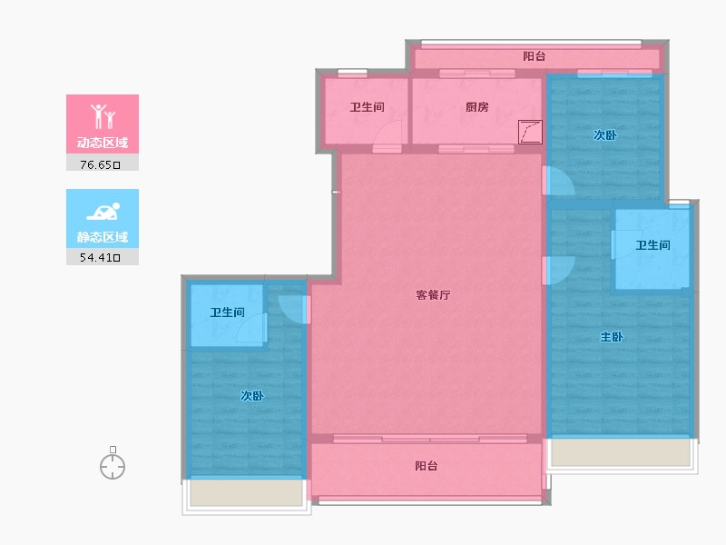 浙江省-嘉兴市-巨成·悦湖湾-121.00-户型库-动静分区