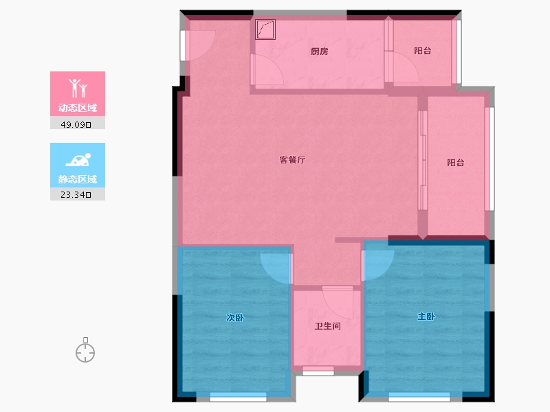 湖南省-长沙市-地泰人民公馆-65.00-户型库-动静分区