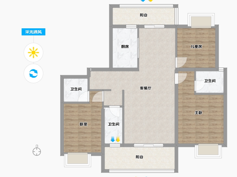 广西壮族自治区-梧州市-安厦新城-100.00-户型库-采光通风