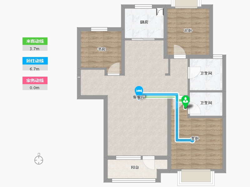 河北省-衡水市-桃城壹号-90.00-户型库-动静线