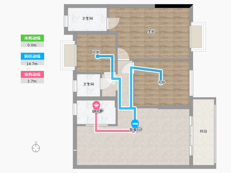 湖北省-襄阳市-东泰壹号院-90.00-户型库-动静线