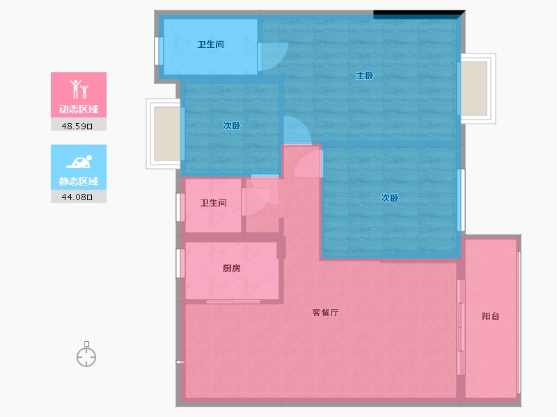 湖北省-襄阳市-东泰壹号院-90.00-户型库-动静分区