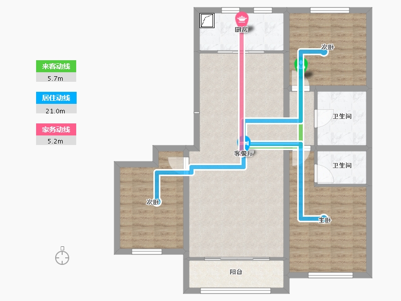 山西省-朔州市-盛世江南-105.00-户型库-动静线