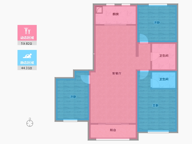 山西省-朔州市-盛世江南-105.00-户型库-动静分区