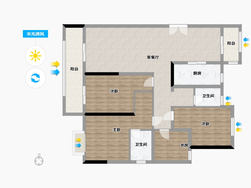 河南省-焦作市-东方今典御书院-130.00-户型库-采光通风