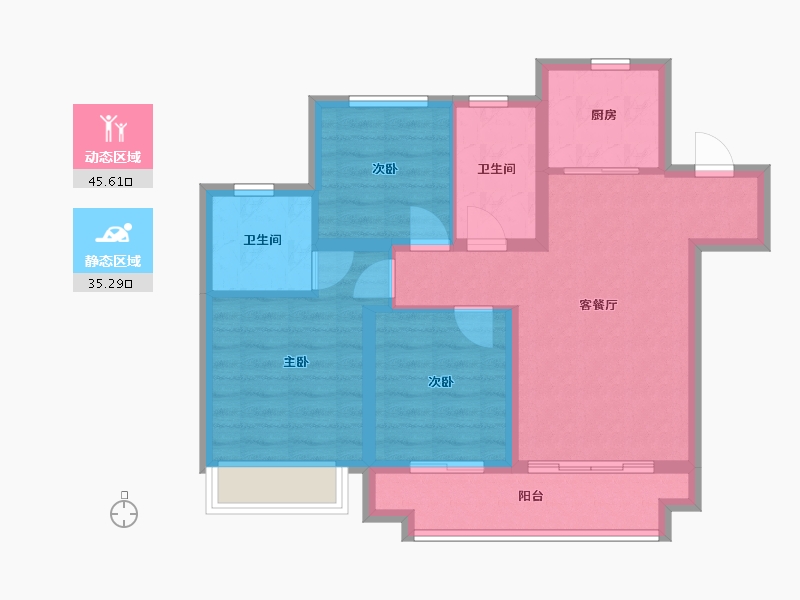 山东省-济南市-绿城·春来晓园-82.00-户型库-动静分区