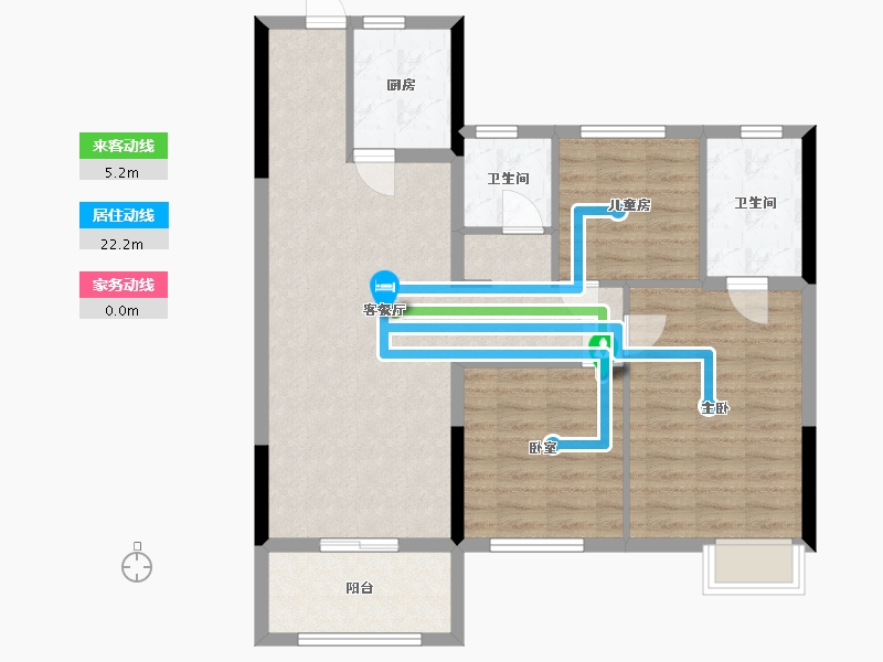 湖北省-黄冈市-新城公馆-89.00-户型库-动静线