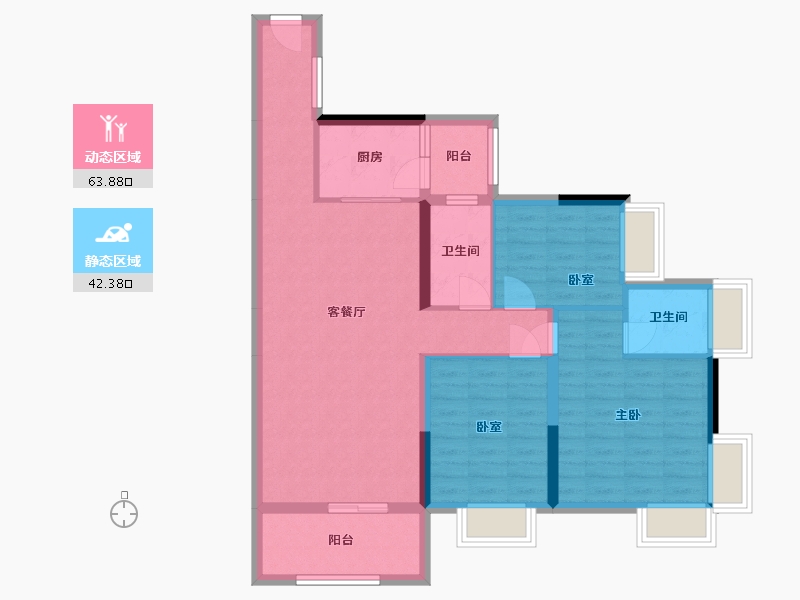 广东省-珠海市-海伦堡·香海里-90.00-户型库-动静分区