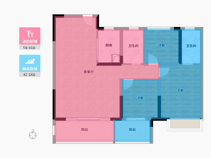 河南省-驻马店市-驻马店世和府-98.00-户型库-动静分区