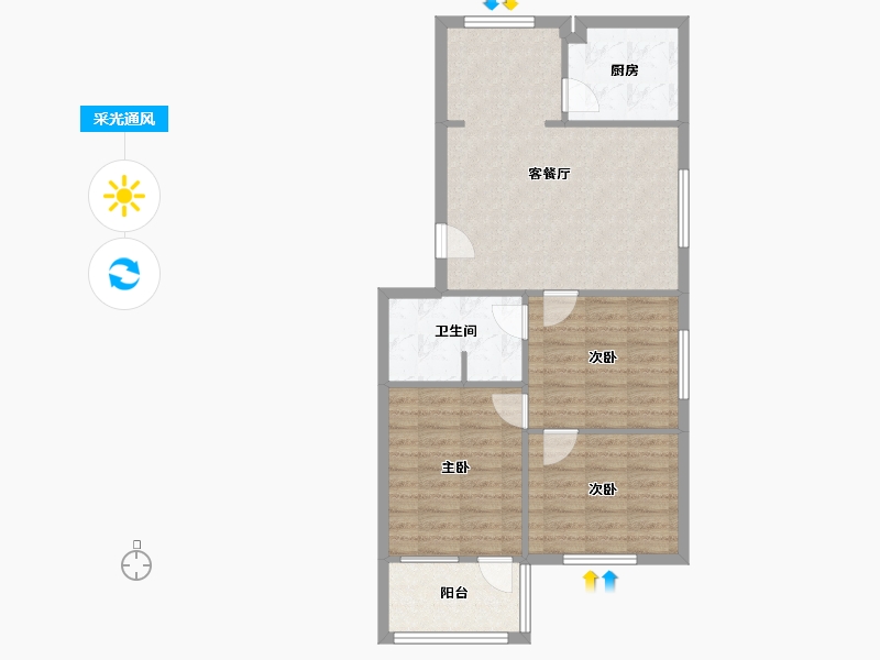 山东省-临沂市-银雀山小区-100.00-户型库-采光通风