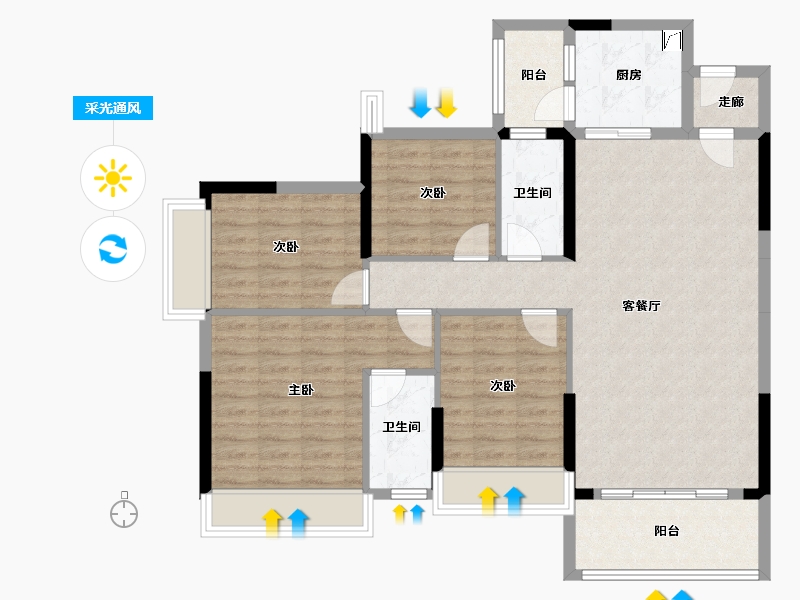 广东省-清远市-时代倾城-东区-110.00-户型库-采光通风