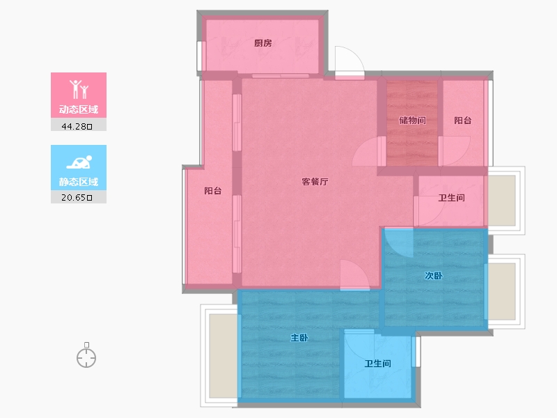 广东省-佛山市-信业悦榕台-58.57-户型库-动静分区