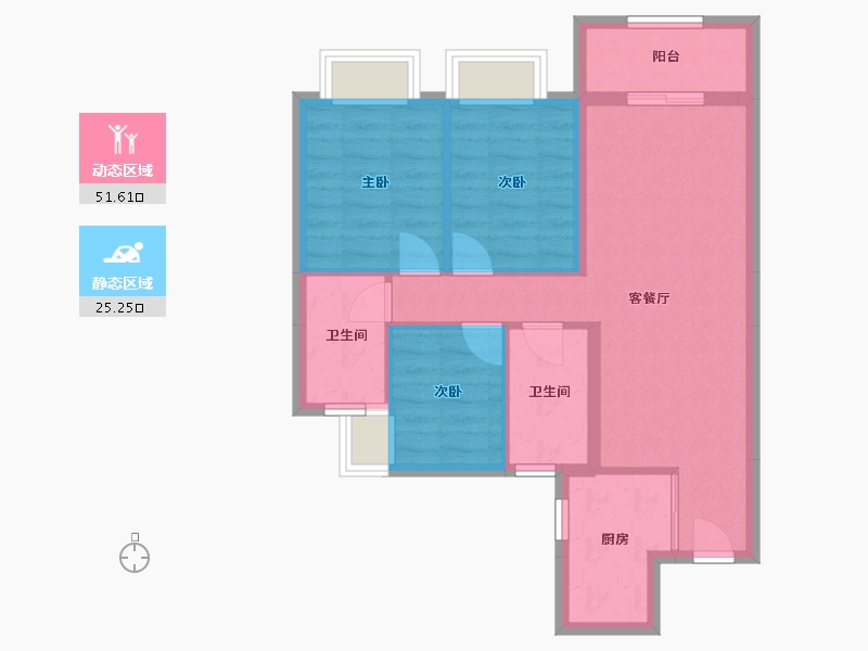 广东省-清远市-敏捷·东城水岸-78.00-户型库-动静分区