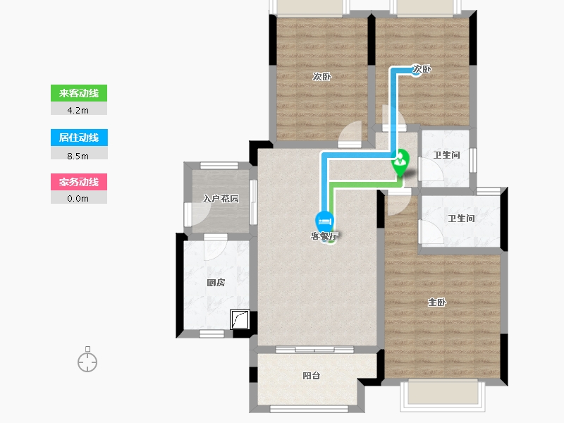 重庆-重庆市-维拉庄园-93.17-户型库-动静线