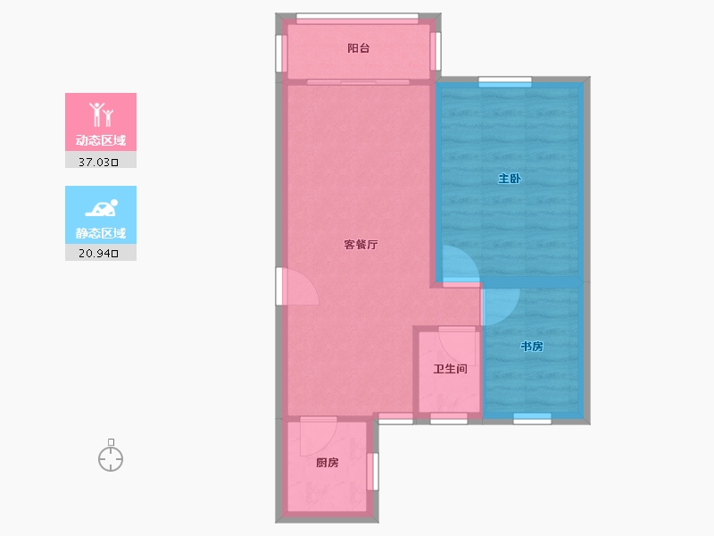 广东省-深圳市-新世界荔园阁（二期）-51.70-户型库-动静分区