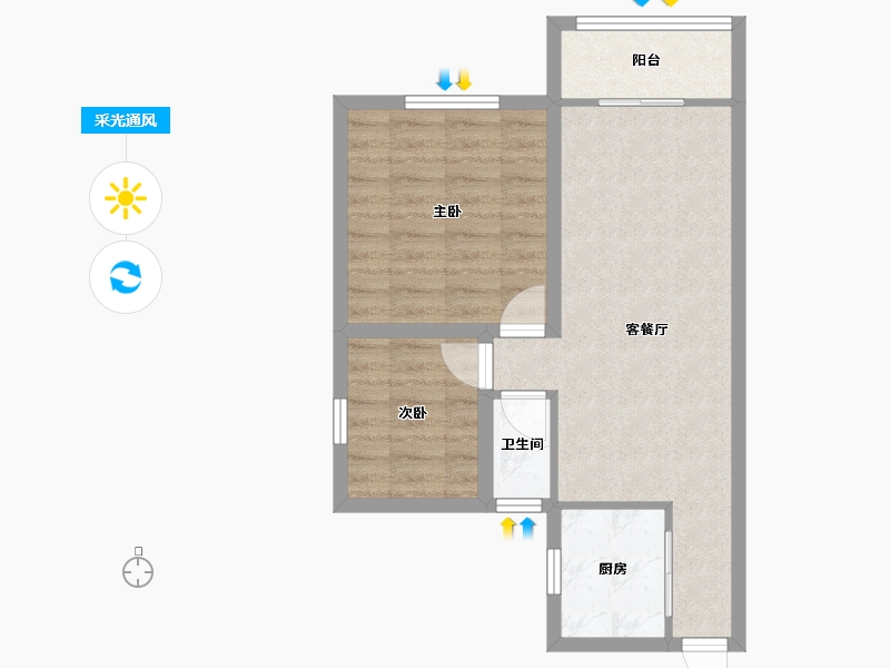 广东省-深圳市-新世界荔园阁（一期）-53.10-户型库-采光通风