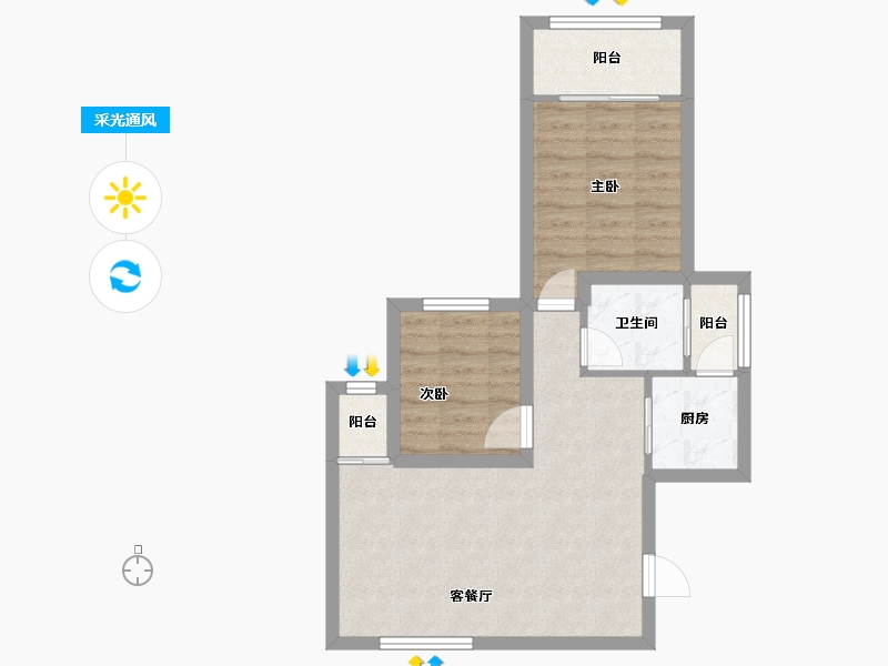 广东省-深圳市-新世界荔园阁（一期）-56.98-户型库-采光通风