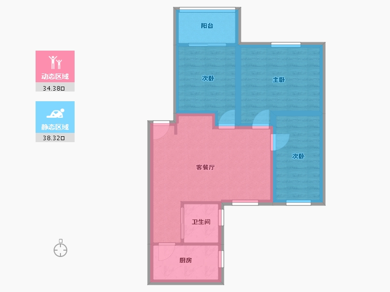 广东省-深圳市-新世界荔园阁（二期）-64.30-户型库-动静分区