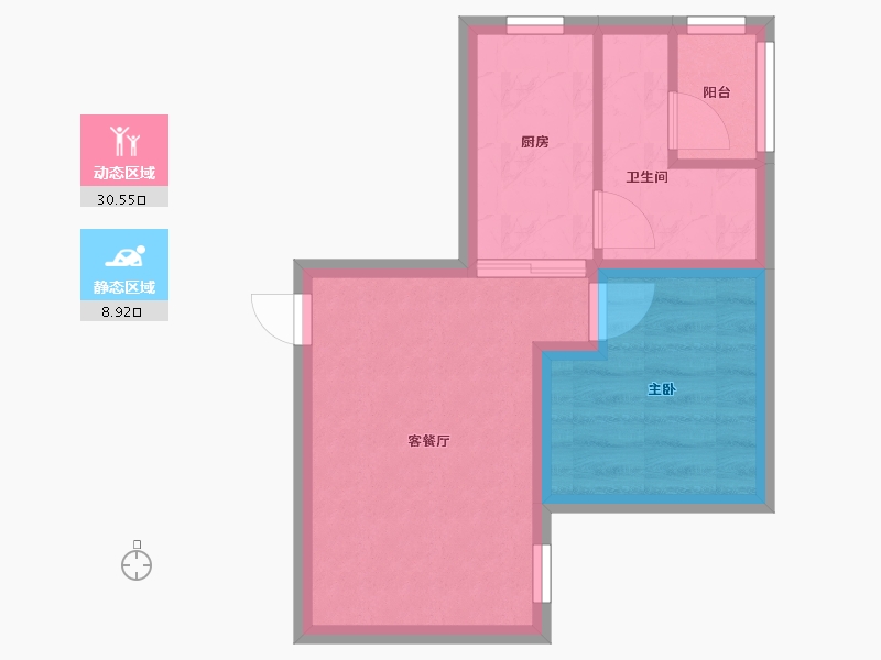 广东省-深圳市-新世界荔园阁（一期）-34.40-户型库-动静分区