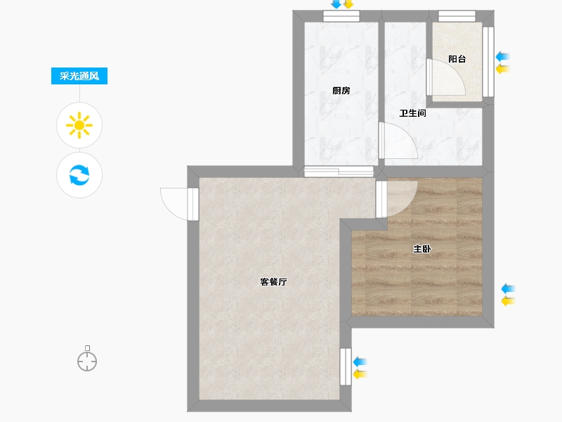 广东省-深圳市-新世界荔园阁（一期）-34.40-户型库-采光通风