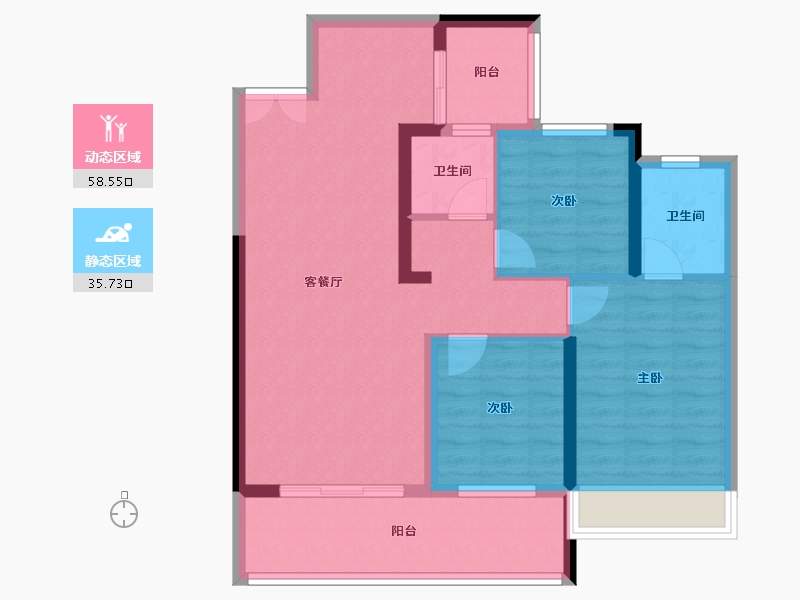 湖北省-孝感市-民邦壹号院-84.00-户型库-动静分区